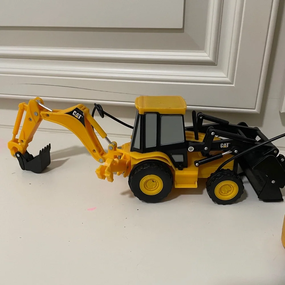 Yellow Remote Control Backhoe Loader Toy for Kids